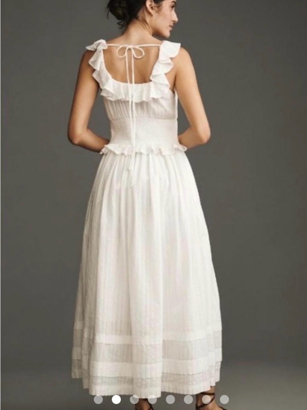 Pilcro White Ruffled Button-Front Maxi Dress - Picture 5 of 6